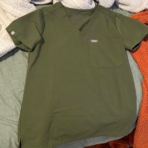 Olive Figs One Pocket Scrub Top